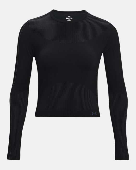 Women's UA RUSH™ Seamless Long Sleeve in Black image number 4